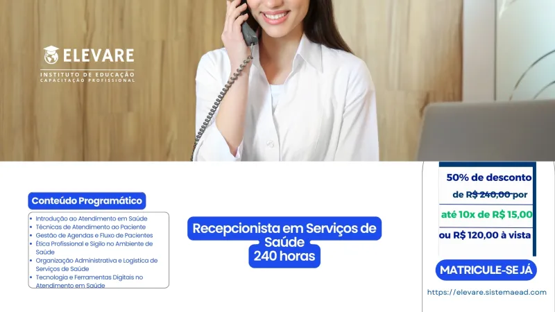 Recepcionista em Serviços de Saúde 240 HORAS