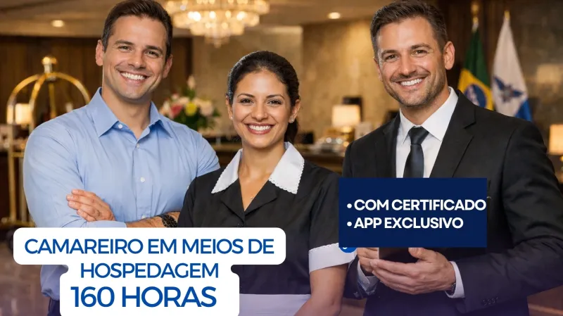 CAMAREIRO EM MEIOS DE HOSPEDAGEM 160 HORAS